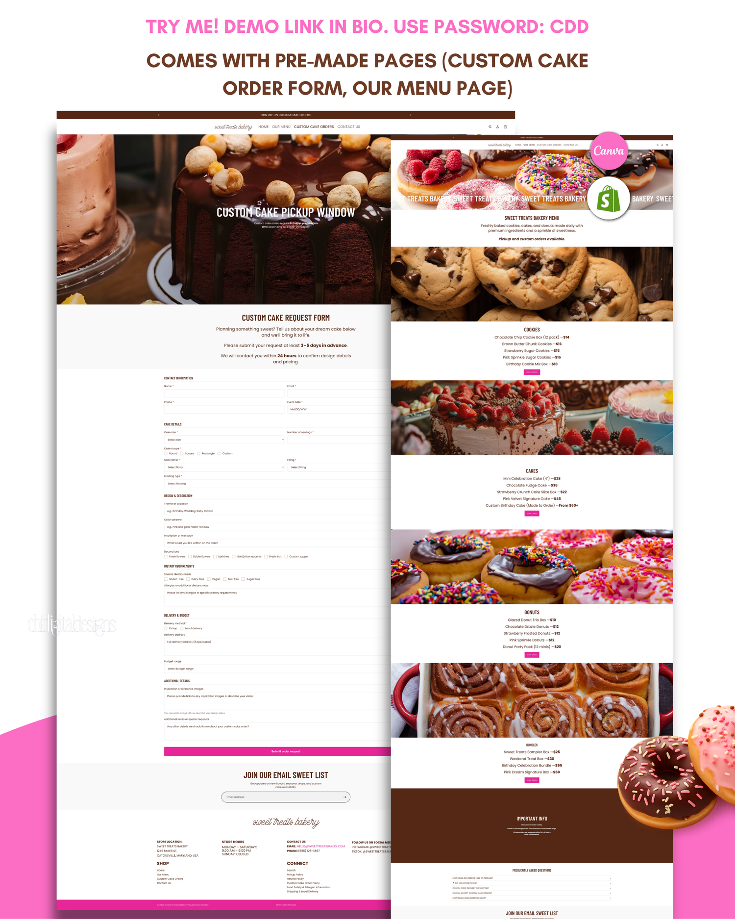 SWEET TREATS - Shopify Theme For Bakeries | ChiDigitalDesigns ™