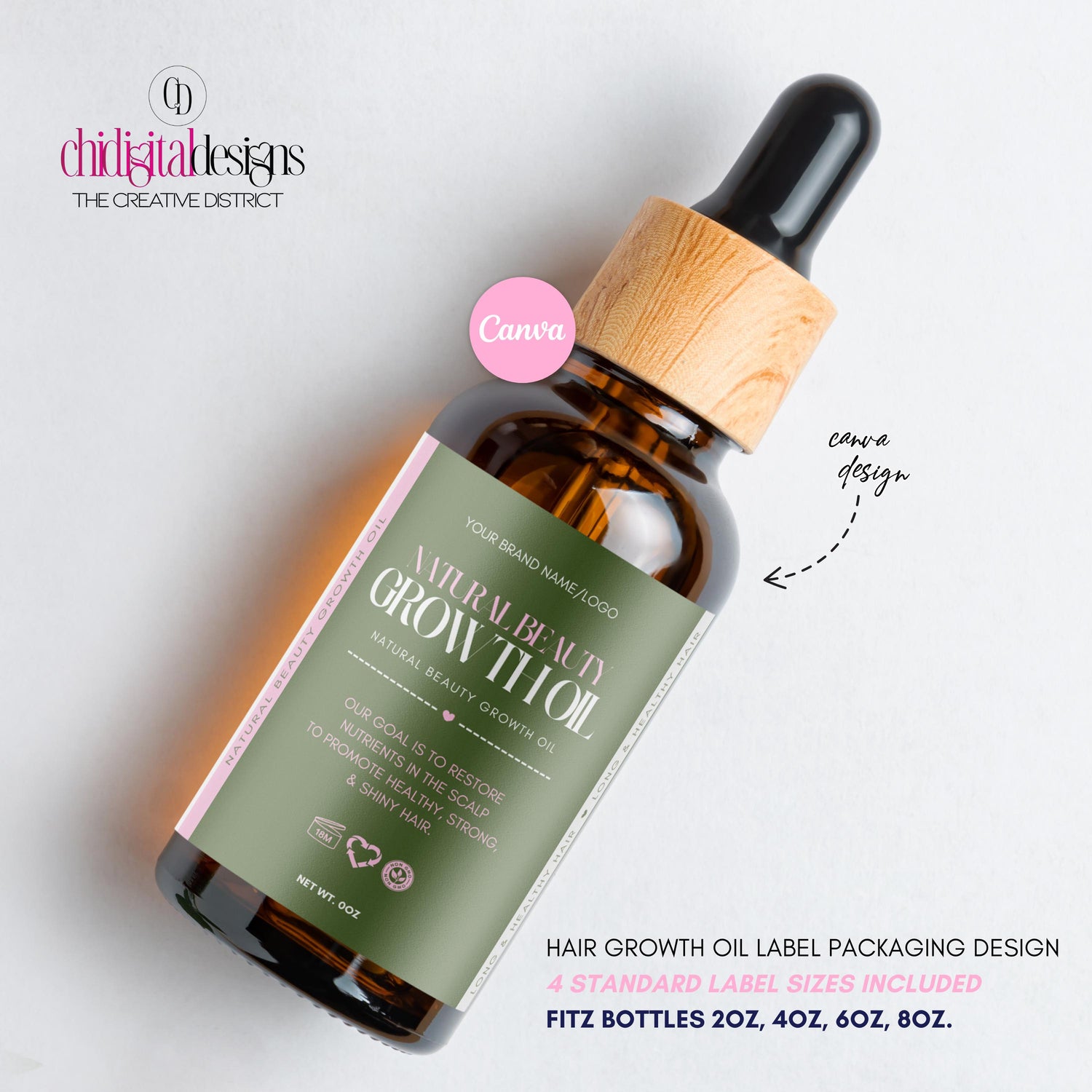 Hair Growth Oil Label Design