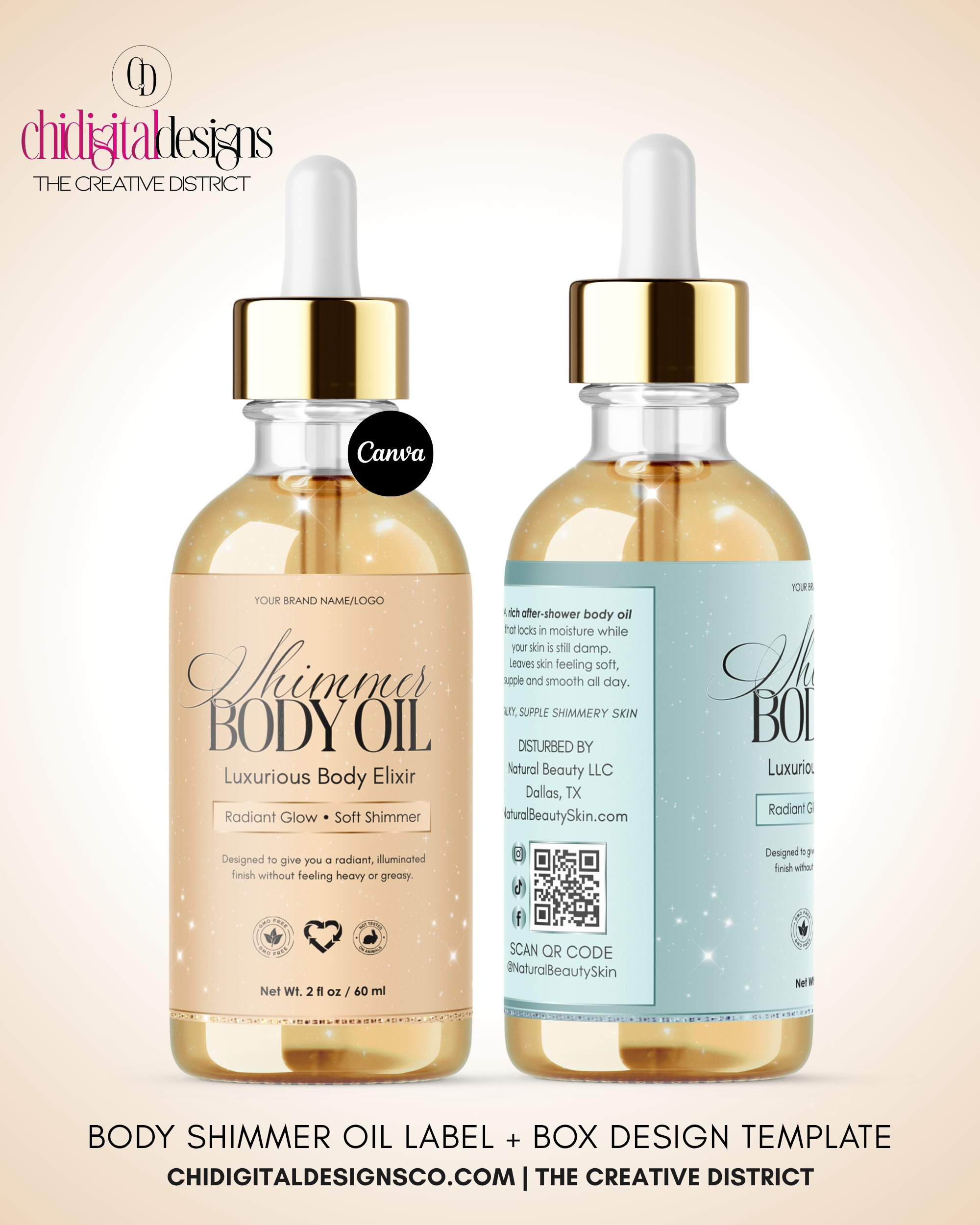 Body Shimmer Label + Box Design