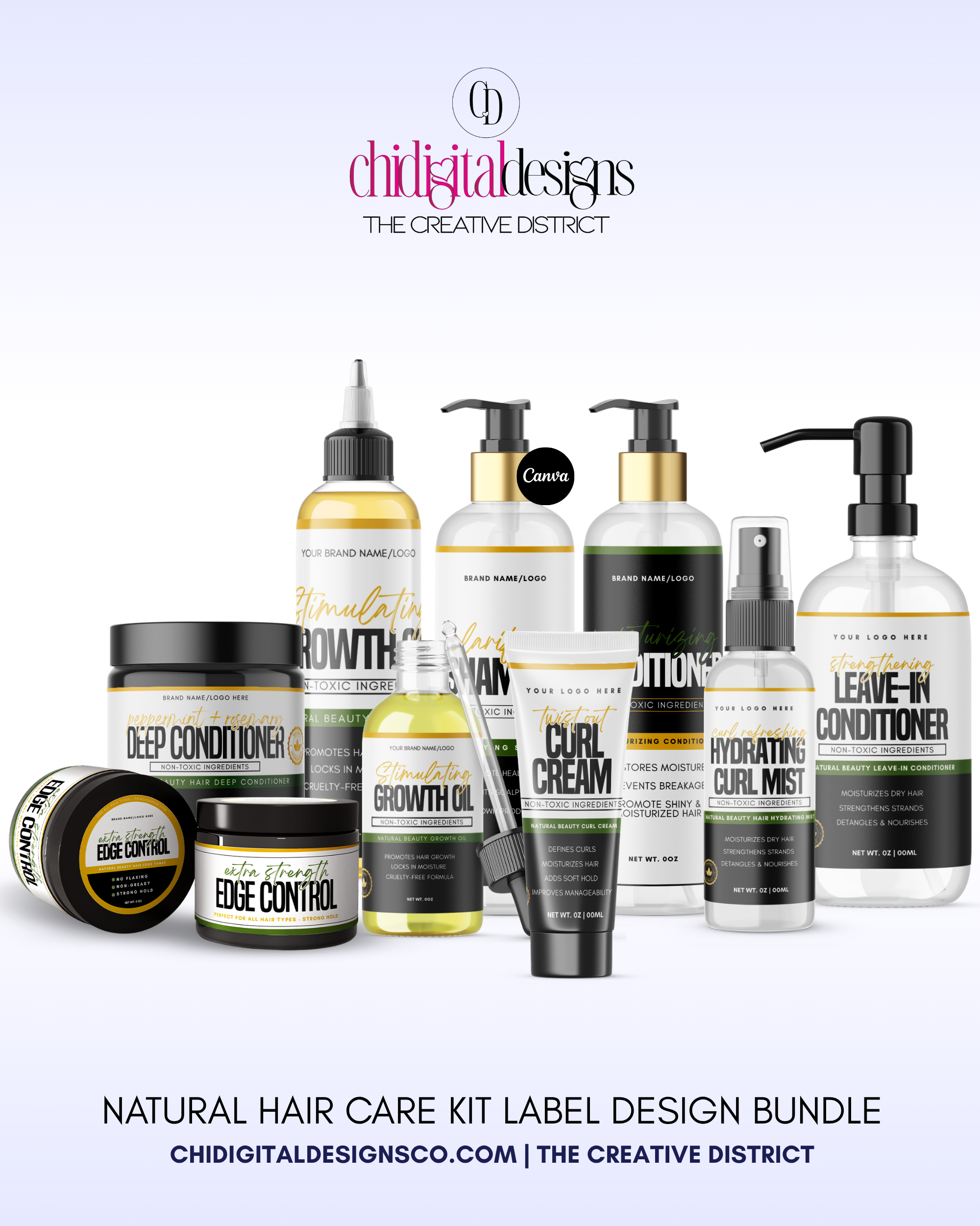 Natural Hair Care Product Label Bundle