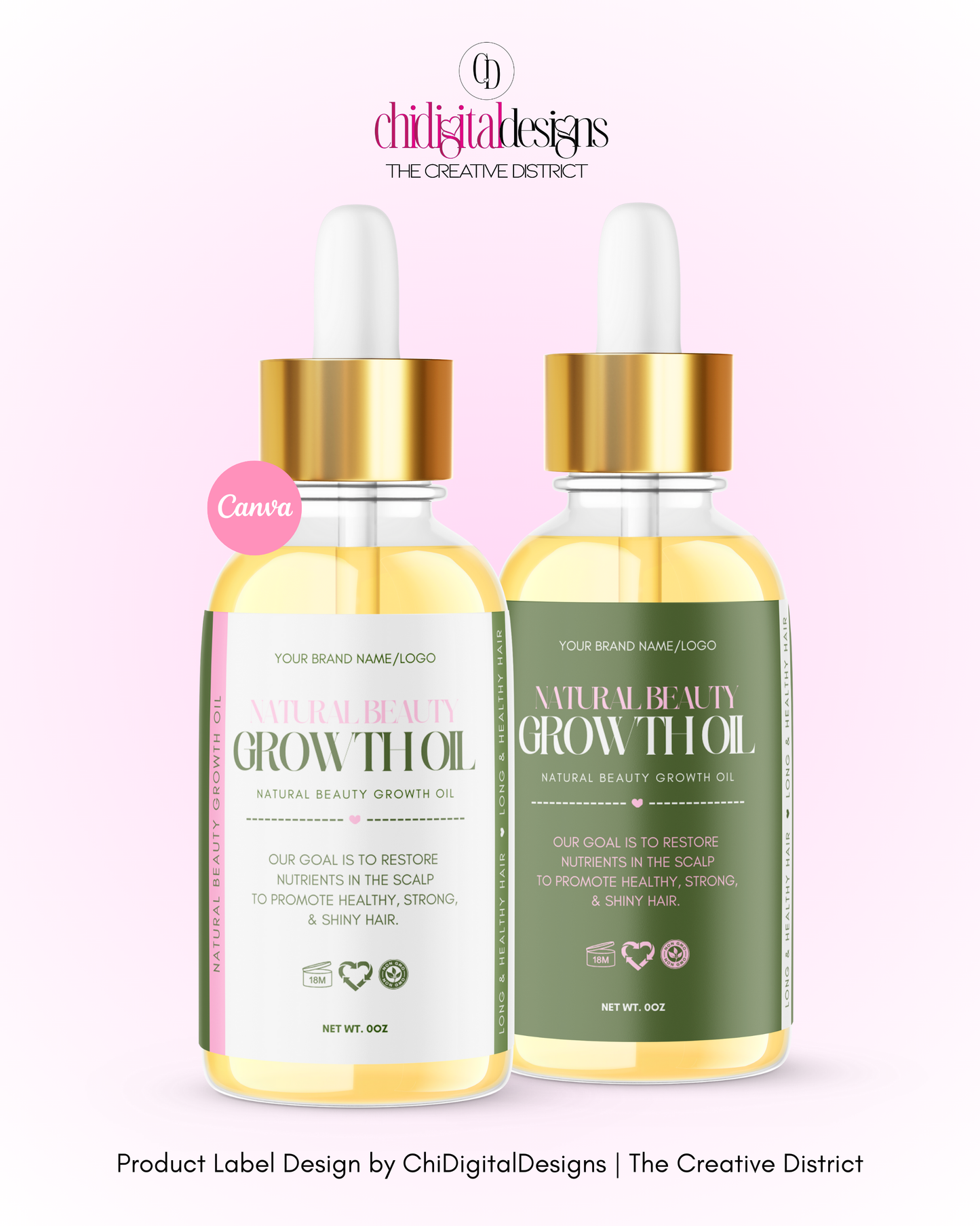 Hair Growth Oil Label Design