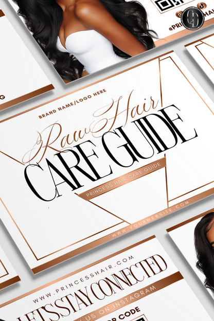 Modèle de carte de soins capillaires bruts blancs et dorés