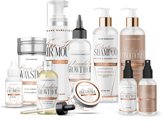 White & Copper Hair Product Label Template