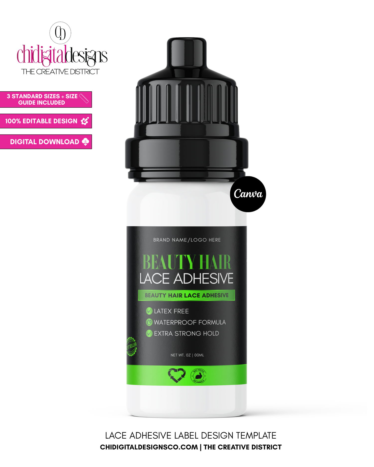 Lace Glue Label Design Template