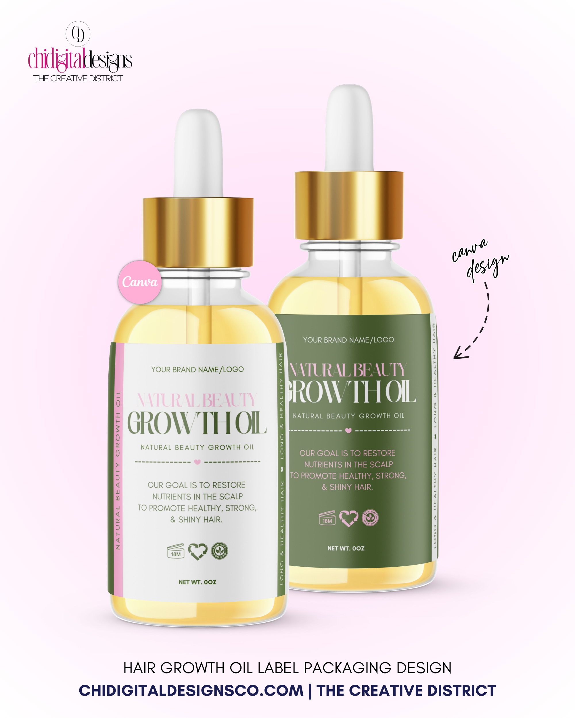 Hair Growth Oil Label Design Template