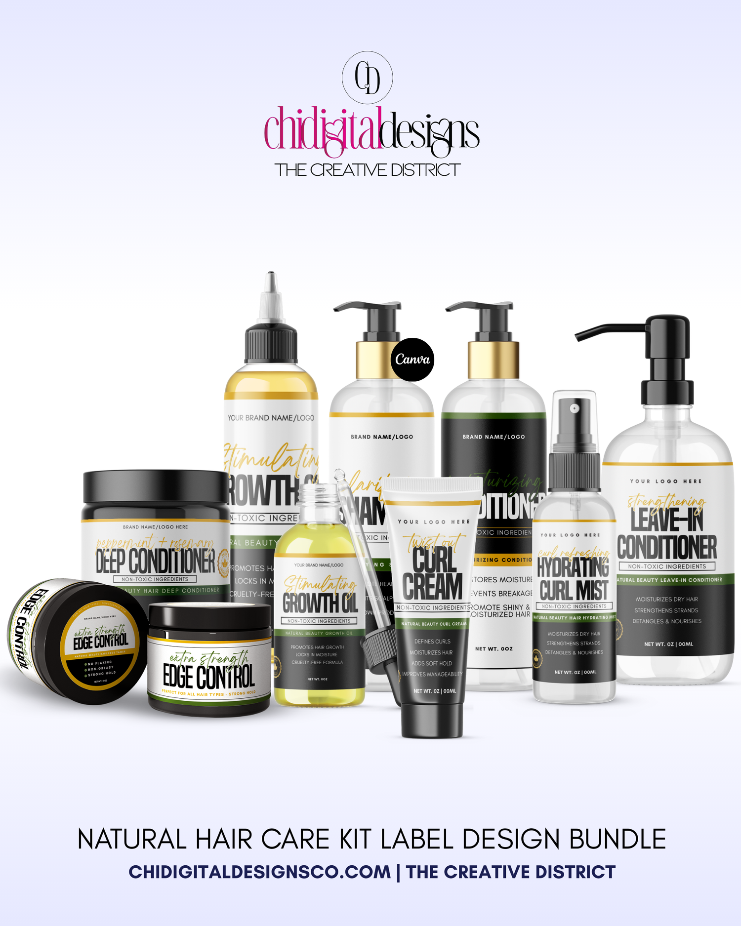 Pre-Designed Hair Product Labels (Oils, Butters, Conditioners + More)