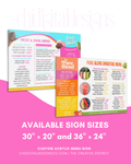 Custom multi-layered large format acrylic food and smoothie restaurant menu signs in 30x20 and 36x24 inches by Chi Digital Designs