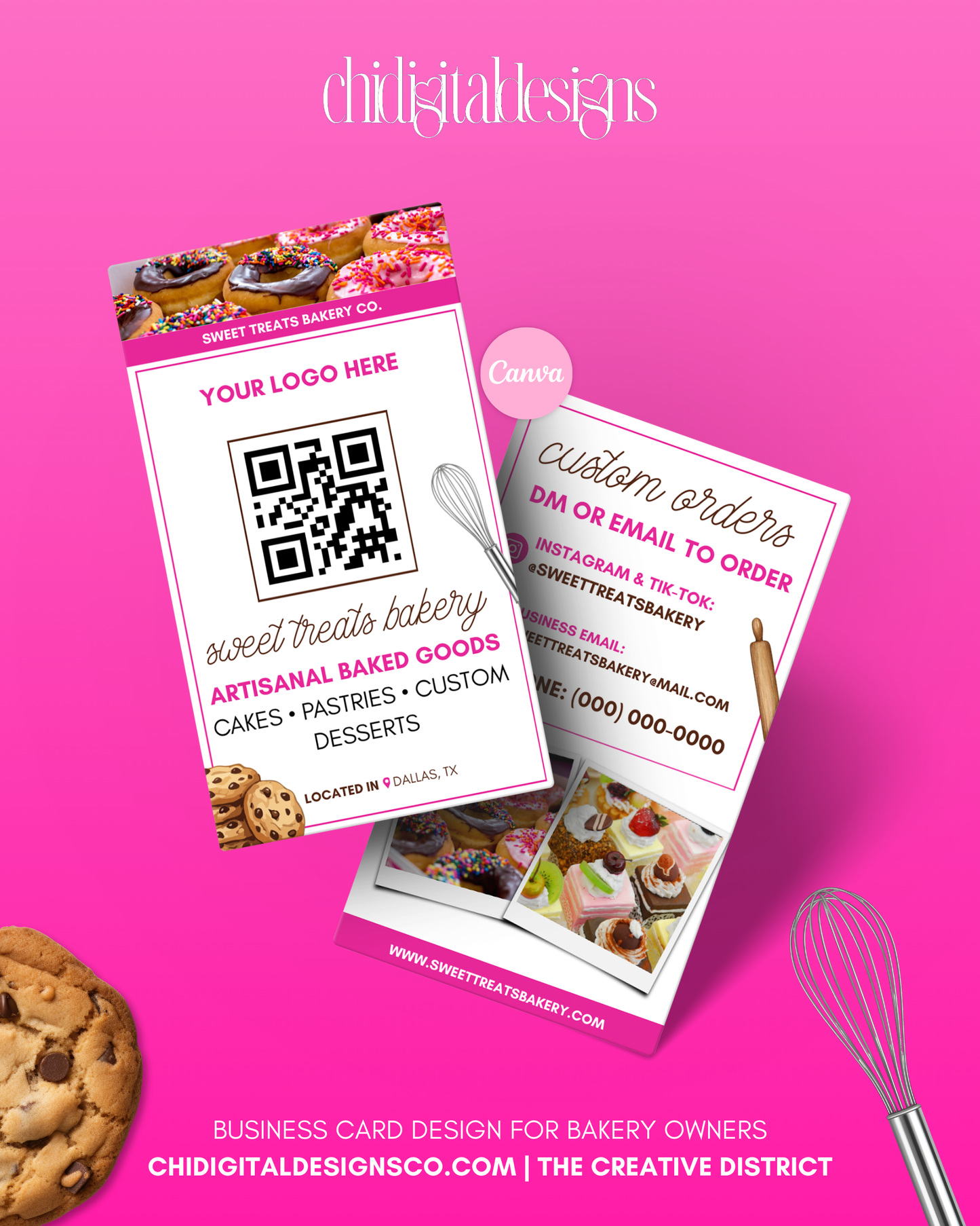 Bakery Business Card Template | Canva Editable Design for Bakers
