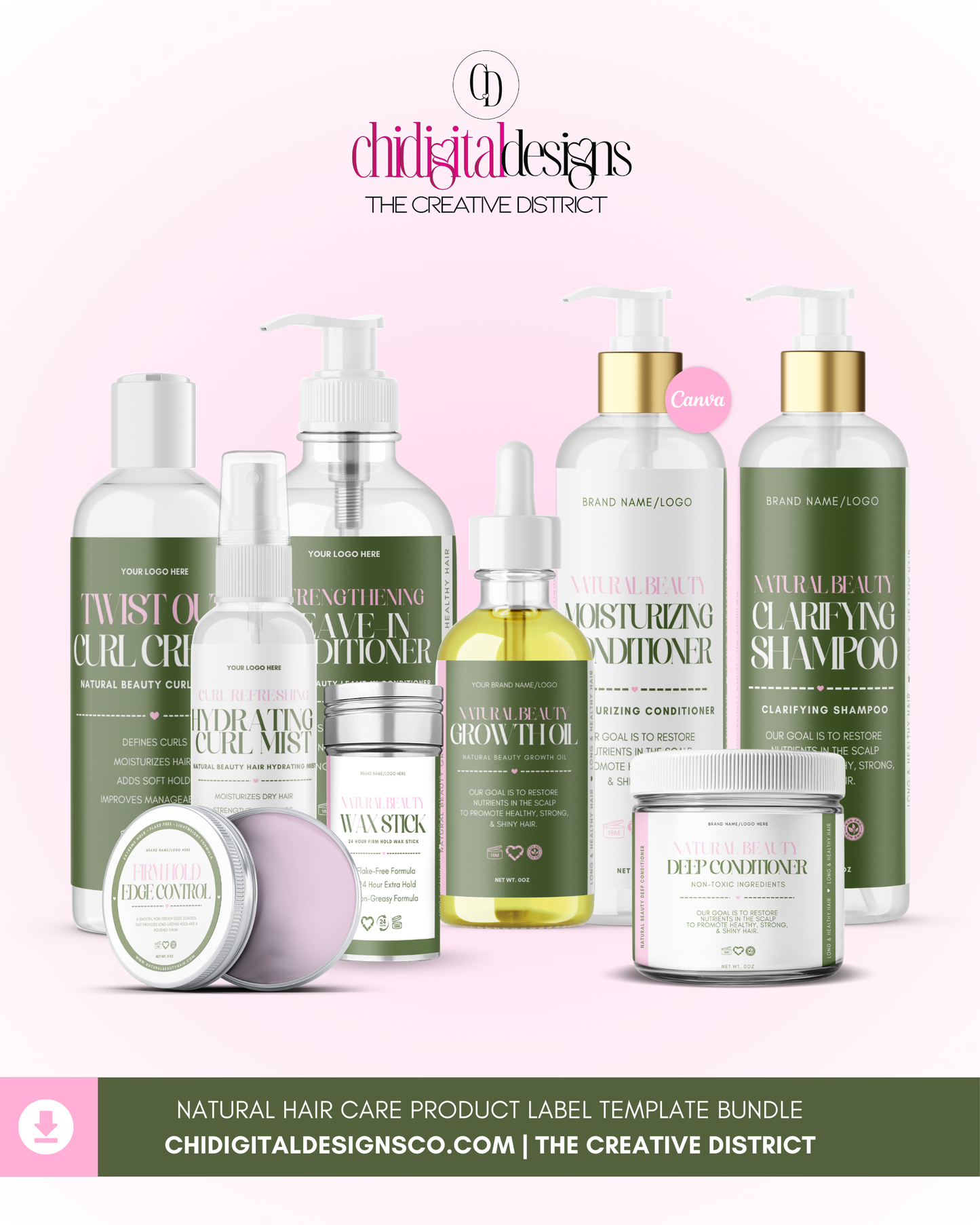 Natural Hair Care Product Label Bundle