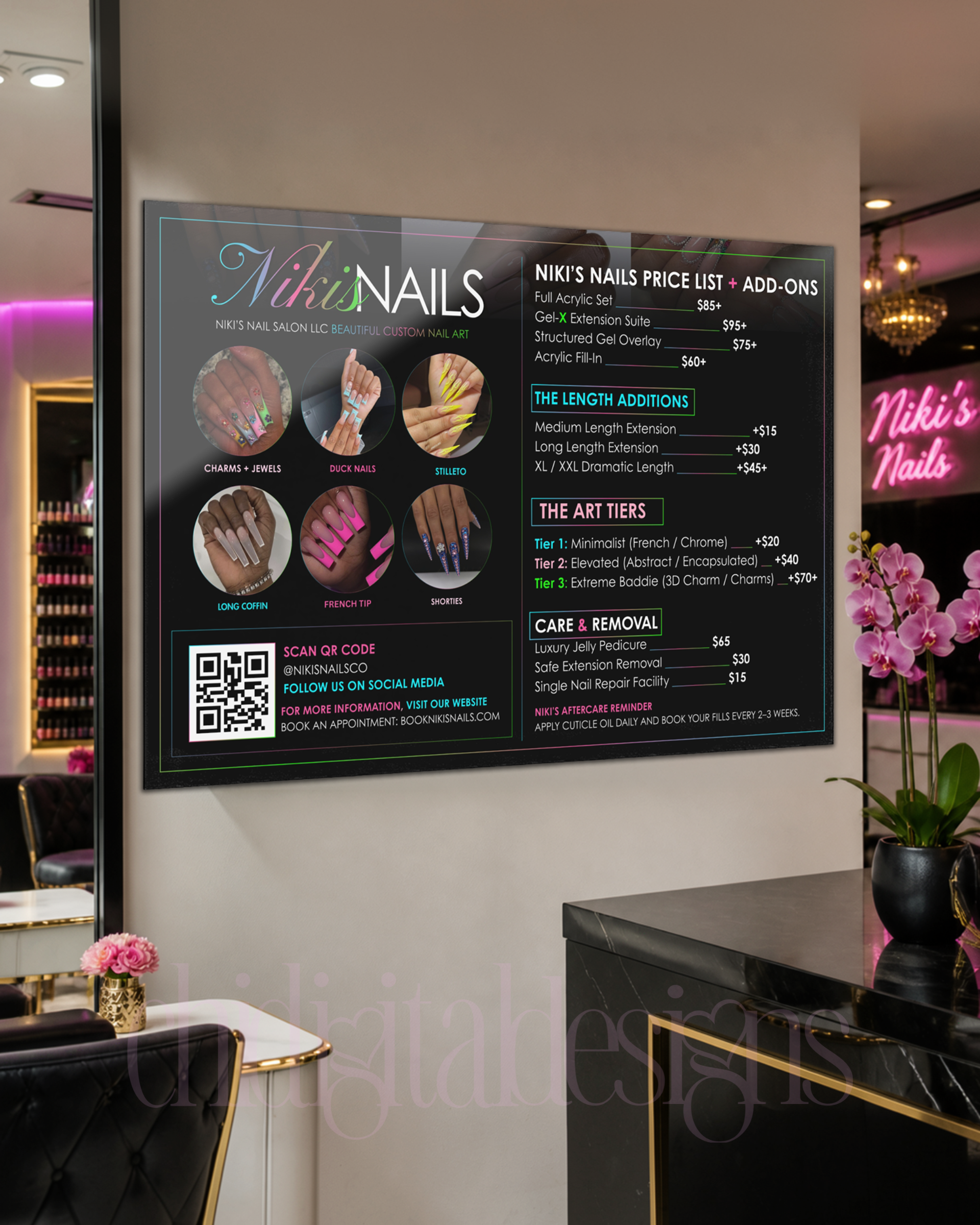 CDD Signature Custom Nail Salon Price List/Menu Service