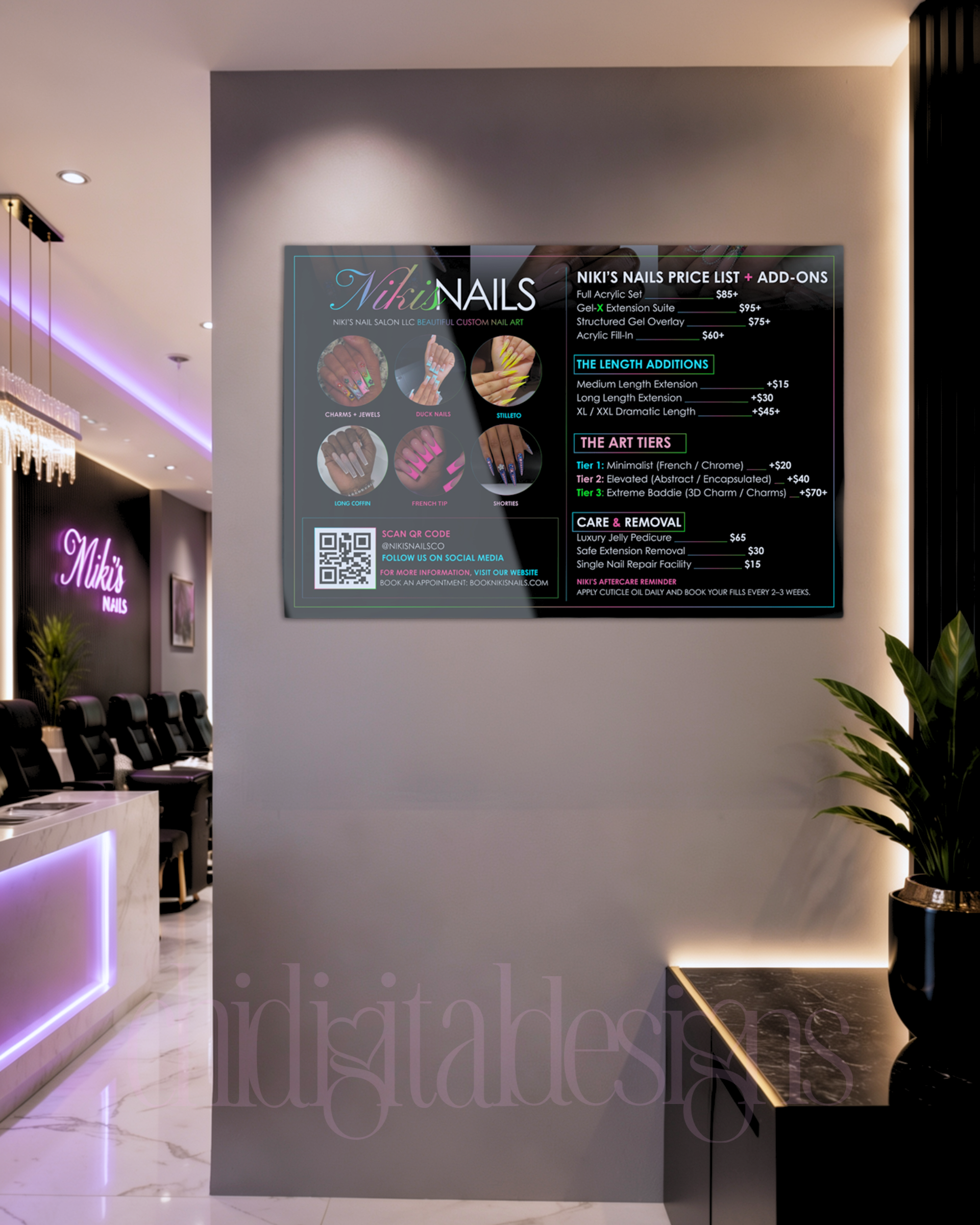 CDD Signature Custom Nail Salon Price List/Menu Service