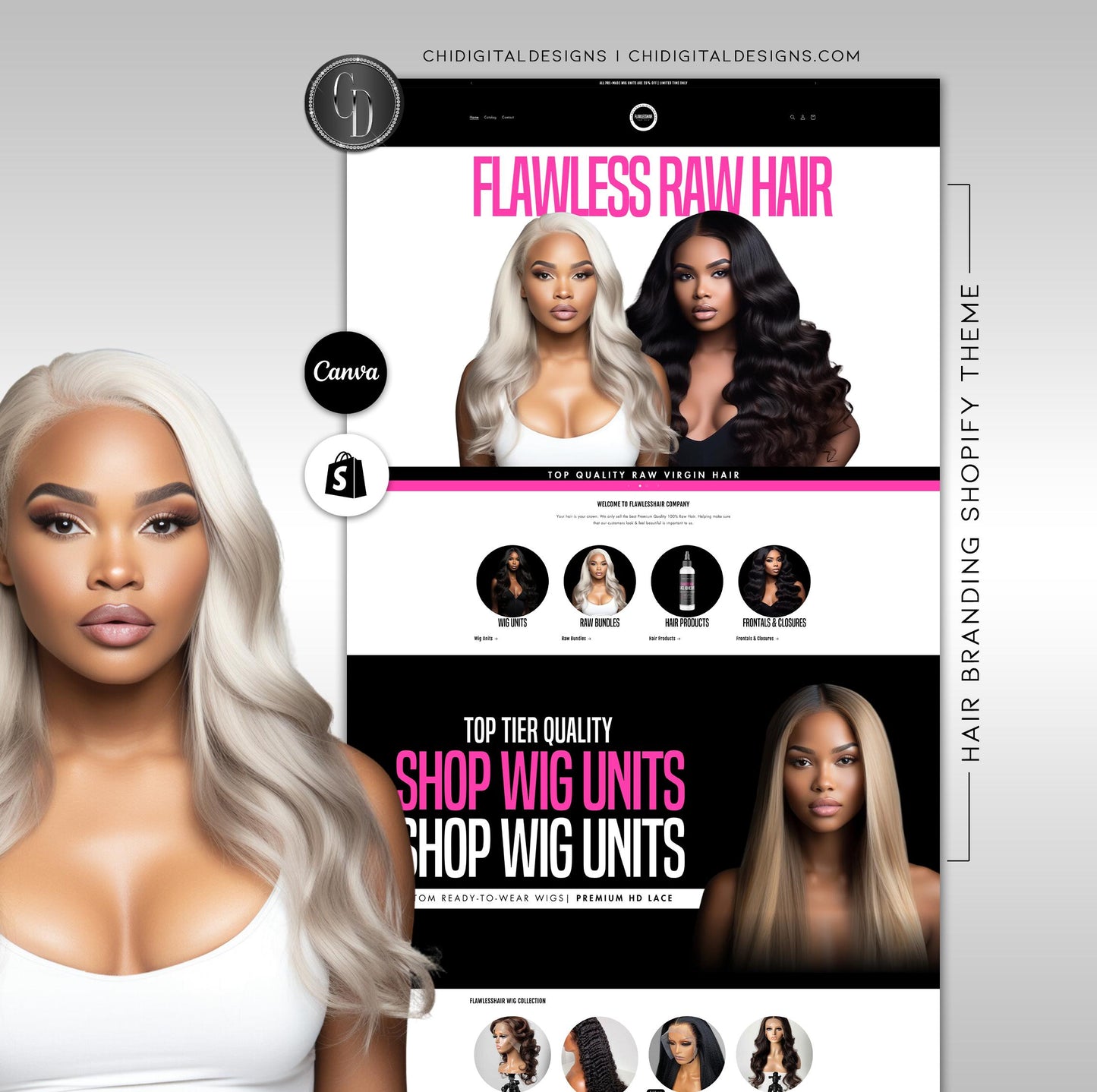 Thème Shopify pour marques de coiffure | Bannières pour sites web de coiffure