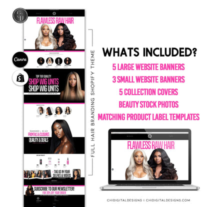 Thème Shopify pour marques de coiffure | Bannières pour sites web de coiffure